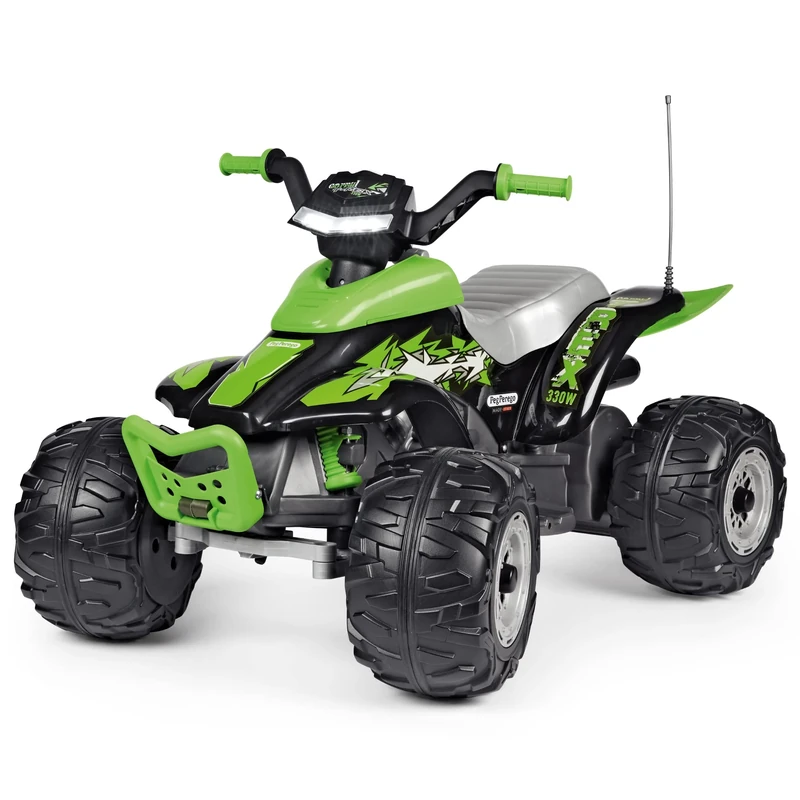 Peg Perego Children's 12V Corral T-Rex 330W Quad, Green, 99.5 x 64.5 x 65.5 cm