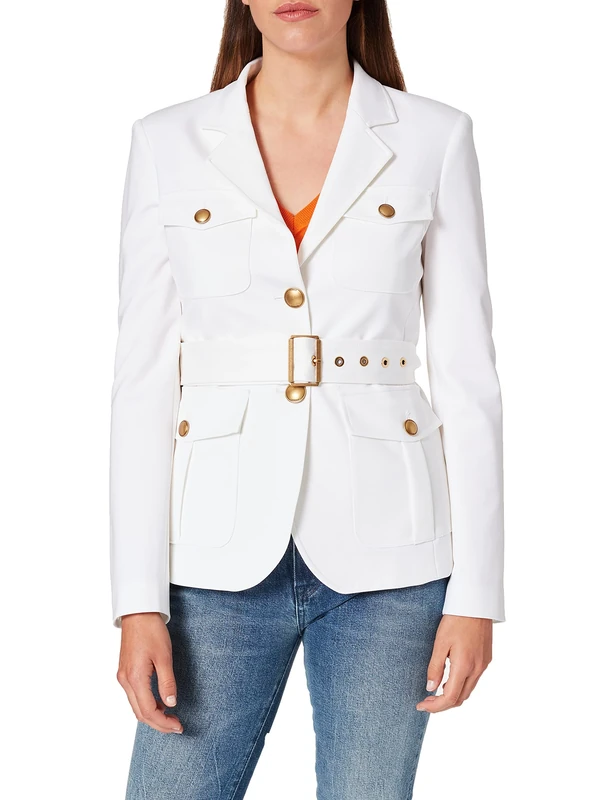 Pinko Women's Trissa Blazer, Z05_White-snowwhite, 10