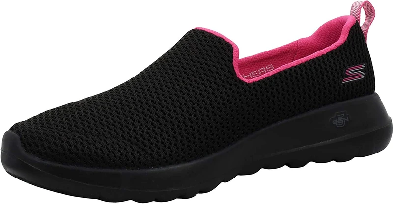 Skechers Womens Walking Sneaker, Black, 6.5 Wide US