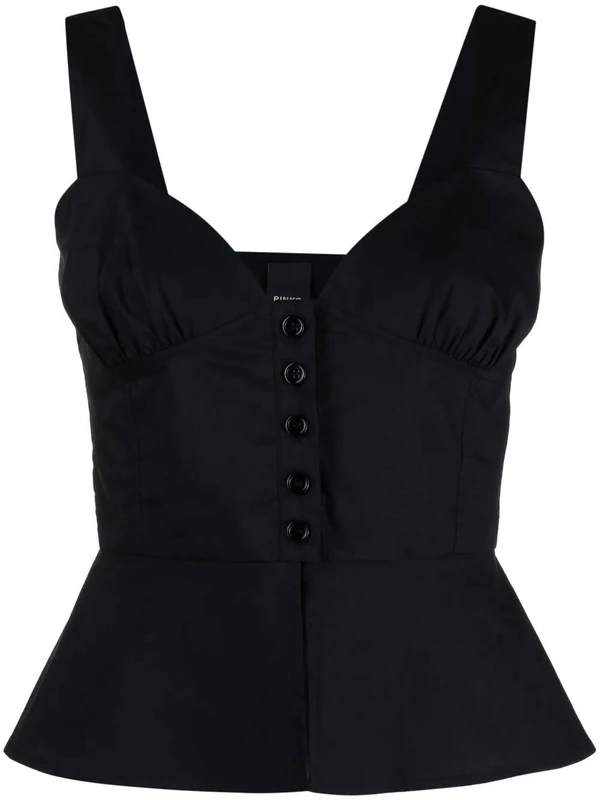 Pinko Women's MINUZIOSO Fashion Vest, Z99_Nero Limousine, 6