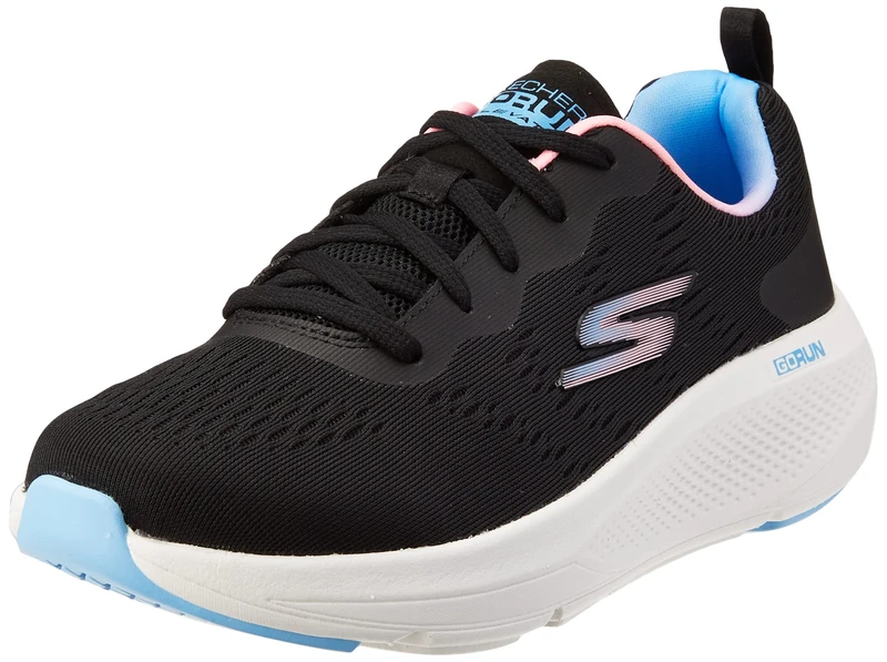 Skechers Women's GO Run Elevate HOT Streak Sneaker, Black, 6.5 UK