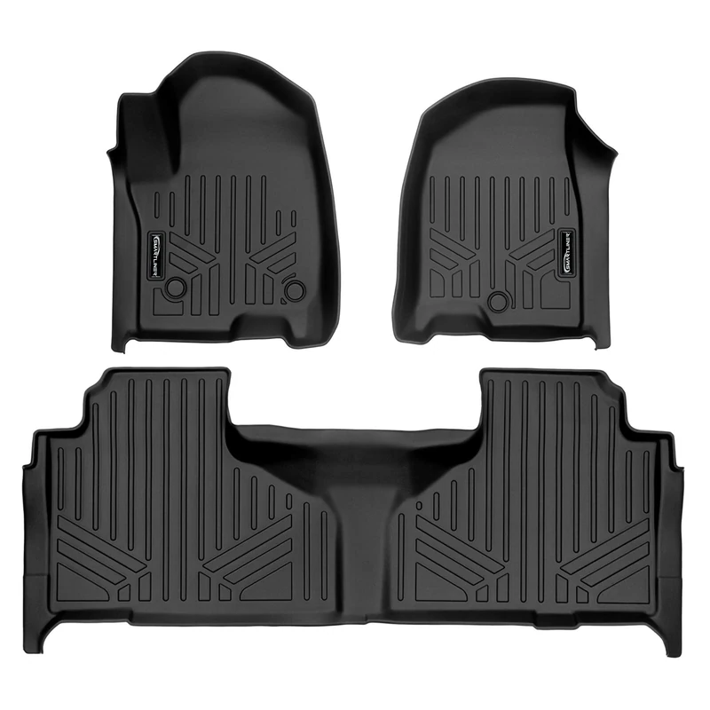 SMARTLINER Custom Fit Floor Mats 2 Row Liner Set for 2021 Chevrolet Tahoe/GMC Yukon with 2nd Row Bench Seat