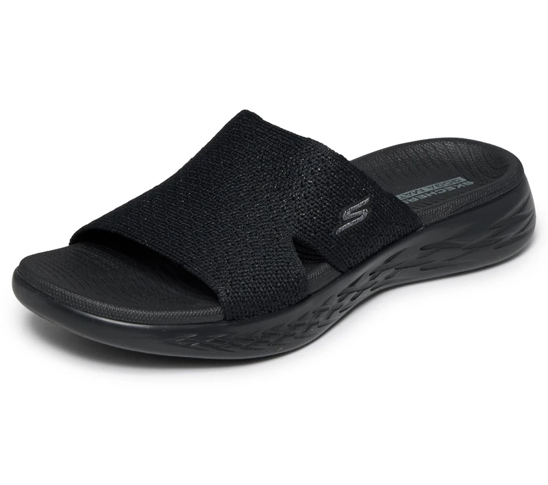 Skechers Women's ON-The-GO 600 Adore Sandal, Black Textile, 3 UK