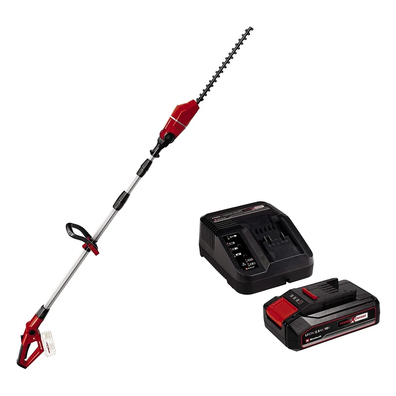 Einhell GE-HH 18/45 Li T Power X-Change Cordless Telescopic Hedge Shears with 2.5Ah Power X-Change Starter Kit - Battery & Charger Universal for All Power X-Change Devices