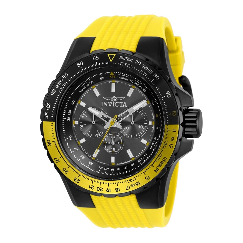 Invicta Aviator 33038 Men's Watch - Waterproof - Analogue - Quartz Movement - Stainless Steel with Black dial - 50mm