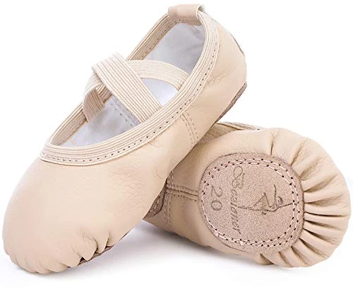Ballet Shoes Leather Ballet Flats Split Sole Dance Slippers for Girls Toddlers Women