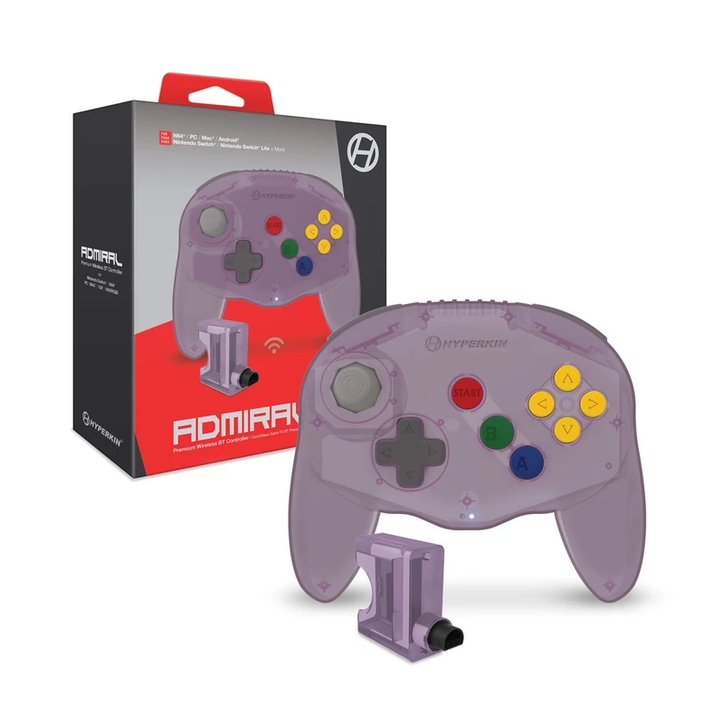 Hyperkin "Admiral" Premium BT Controller for N64/ Nintendo Switch/Lite/PC/Mac/Android (Amethyst Purple) - Nintendo 64