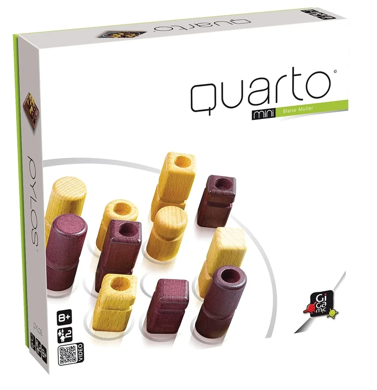 Gigamic Quarto Mini Family Game Wooden Game 2 Players from 8+ Years 15 Minutes German Multilingual
