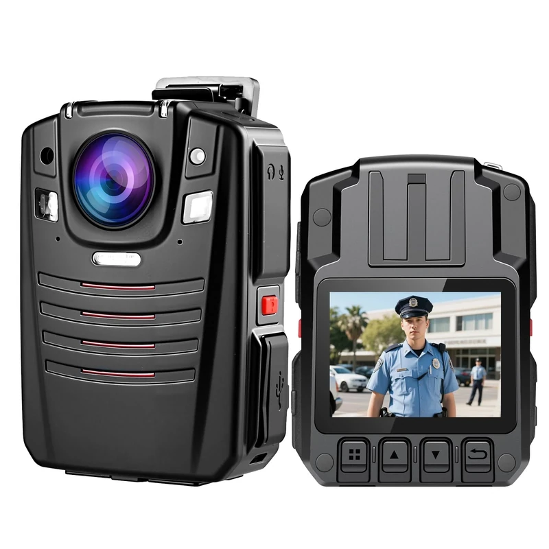 CAMMHD V9-32GB 1296P Body Cameras with Audio and Video Recording, HD Night Vision Body Cam 178° Wide Angle, 2 Batteries Working 10 Hours, Waterproof IP68 Body Camera for Security