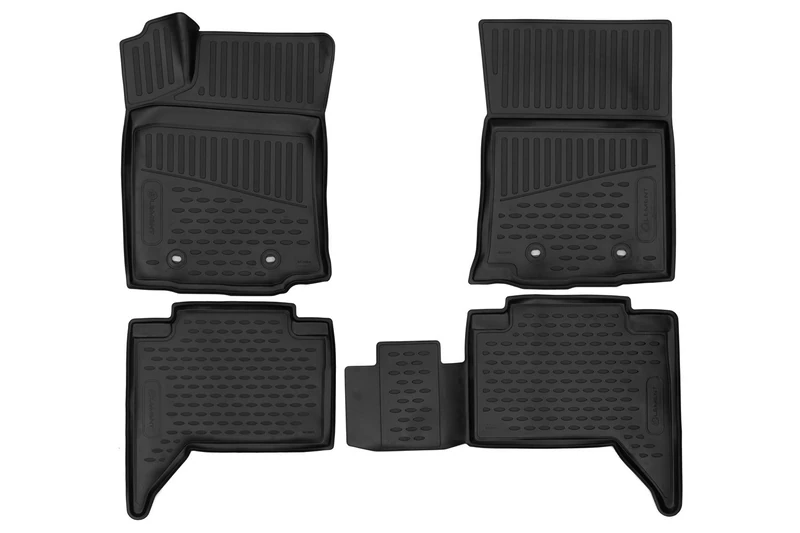 Element EXP.ELEMENT3D02064211k 3D Rubber Floor Mats for Toyota Tacoma Double Cab Manual Transmission 2018-2019 Pickup, Black