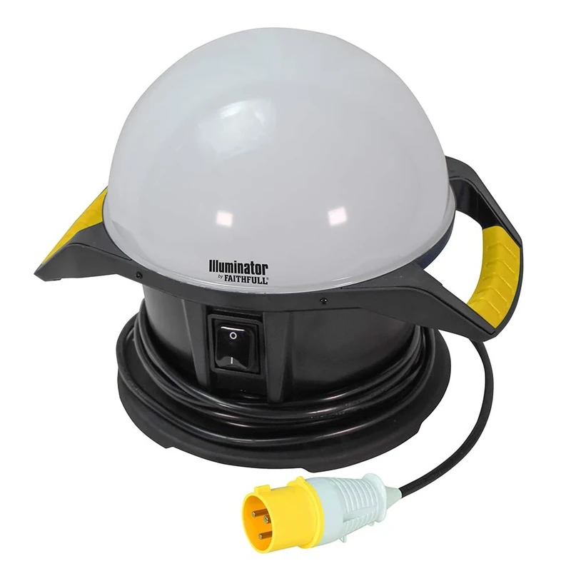 Faithfull FPPSLTL50L Illuminator LED 110v Low Voltage Powered Work Light 50W - 4000Lm With Power Take Off Socket, (link up to 15 units). 5M Cable