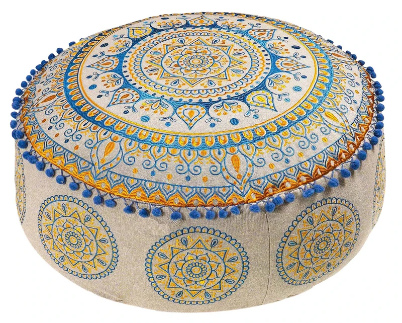 Mandala Life ART Bohemian Floor Pillow Cover -60x20 cm - Luxury, Artisan Room Décor Pouffe for Meditation, Yoga, and Boho Chic Seating Area Stool– Accent Your Living Room, Bedroom
