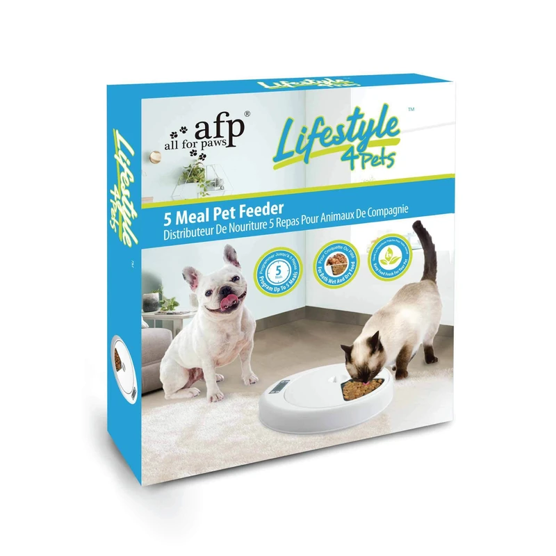 ALL FOR PAWS Lifestyle 5-Meal Automatic Pet Feeders, 7.62 kg