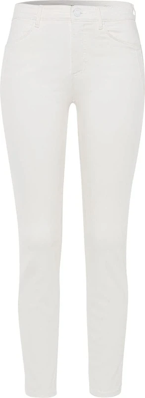 BRAX Women's Style Ana S Push-up Effect, Shortened Five-Pocket Skinny Jeans, Off-White, 34W x 34L