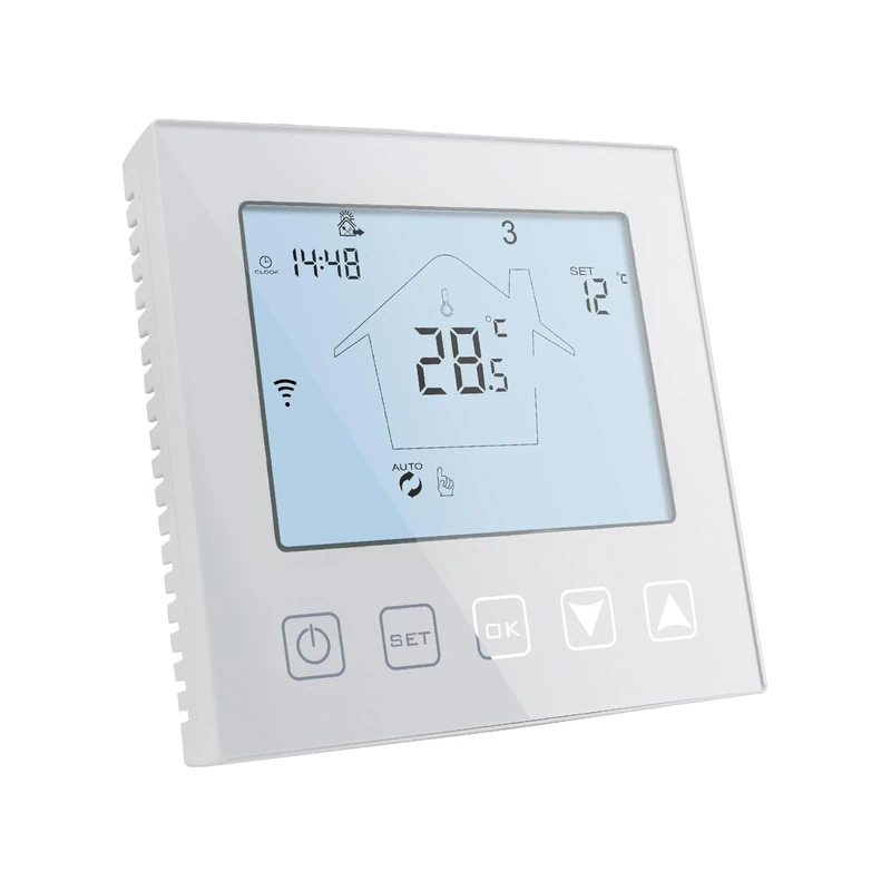 KETOTEK WiFi Smart Thermostat for Boiler 3A 220V Compatible with Alexa, Digital White Boiler Thermostat Programmable Tuya/Smart Life APP Remote Control, Dry Contact