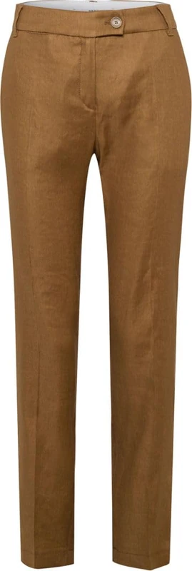BRAX Women's Style Maron Linen Trousers Pants, Brown Sugar, 34W / 32L