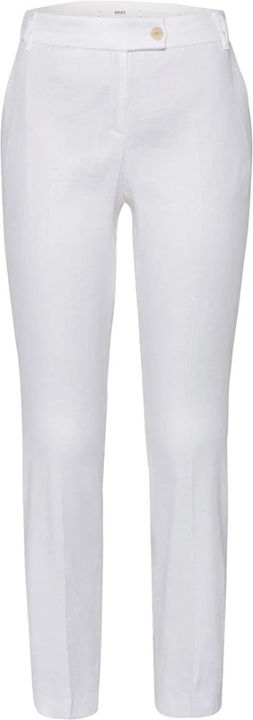 BRAX Women's Style Maron Linen Trousers Pants, Off-White, 34W x 32L