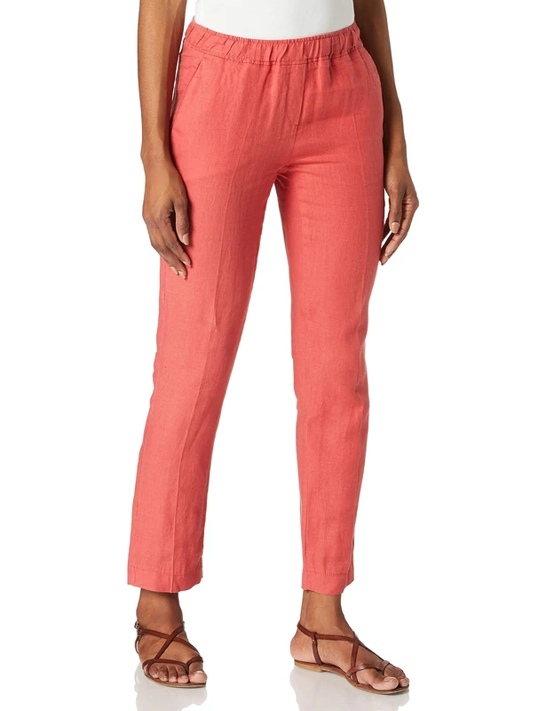 BRAX Women's Style Maron Linen Trousers I Pants, Coral, 34W x 32L