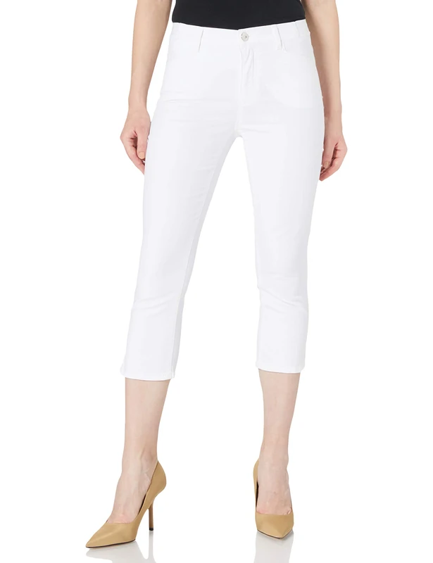 BRAX Women's Style Mary Capri Summer Capri Casual Trousers, White, 40W x 30L