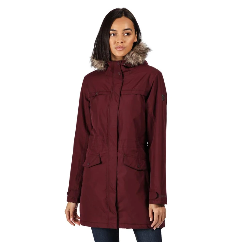 Regatta Serleena II Waterproof Taped Seams Insulated Lined Hooded Jacket with Security Pocket Jacket - Dark Burgundy, 10