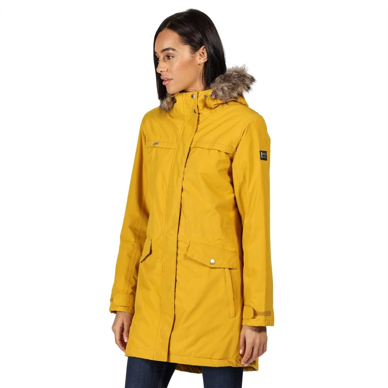 Regatta Serleena II Waterproof Taped Seams Insulated Lined Hooded Jacket with Security Pocket Jacket - Mustard Seed, 8