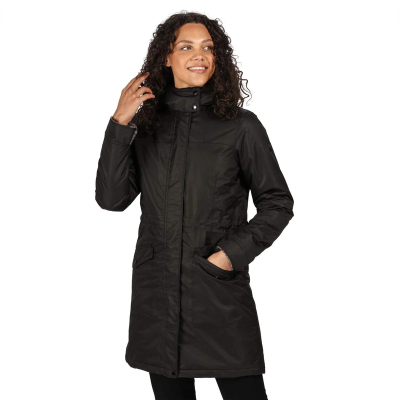Regatta Rimona Waterproof Breathable Taped Seams Insulated Lined Hooded Jacket - Black, 8
