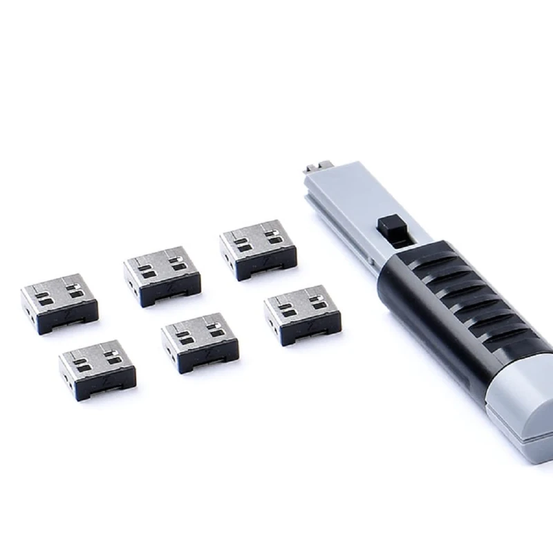 SmartKeeper Essential 6 x USB A Port Blockers with 1 x Lock Key Basic/Black