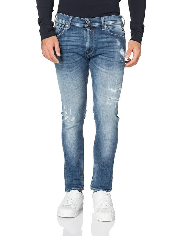 Replay Men's Jondrill Aged Jeans, 009 Medium Blue, 34W / 32L