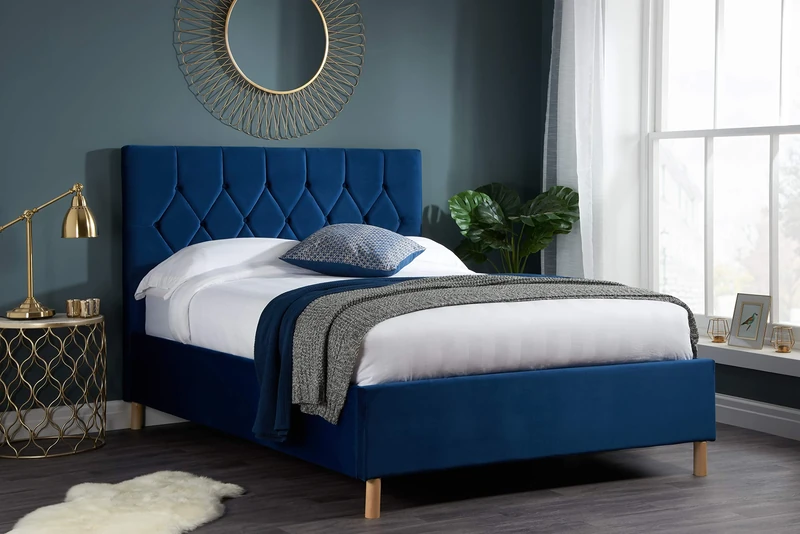 120CM LOXLEY OTTOMAN BED BLUE