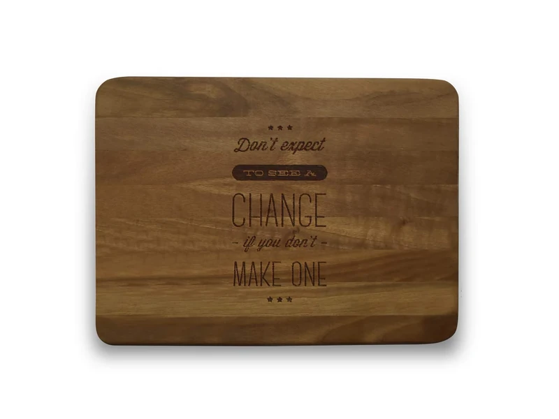 Engraved House Change Walnut Wood Chopping Board