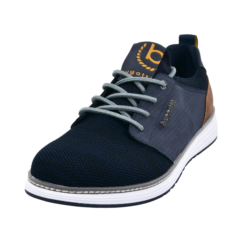 bugatti Men's Sneaker with memory foam in a sporty design, ergonomic fit, Dark Blue, 6.5 UK