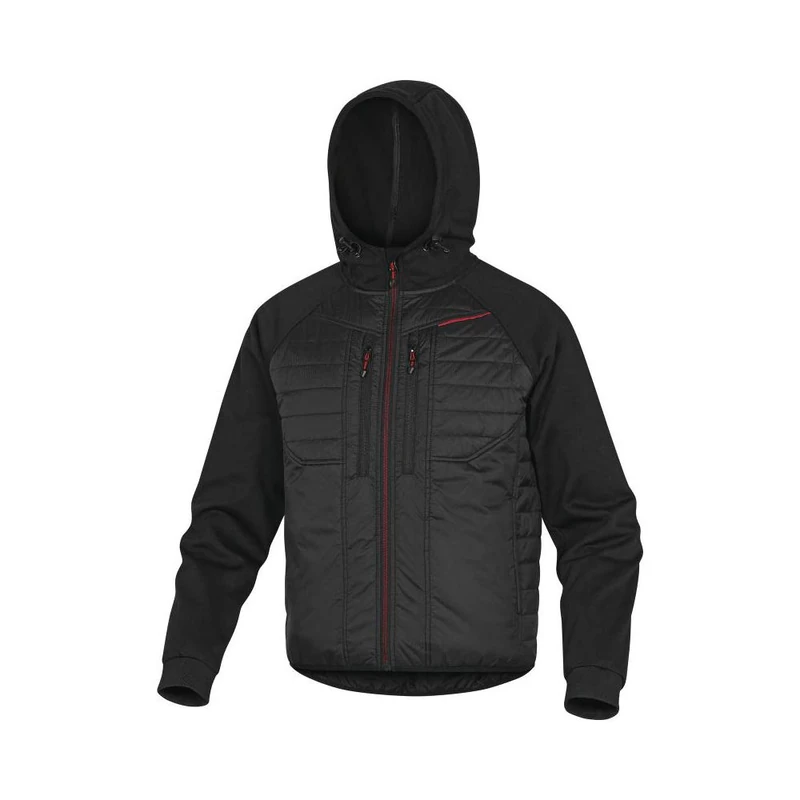Delta Plus MOOVENRXX Move Quilted PU Coated Polyamide Ripstop/Polyester 2 Laminated Layers Bi-Material Jacket, Size 2XL, Black/Red, Pack of 10 - Image 1