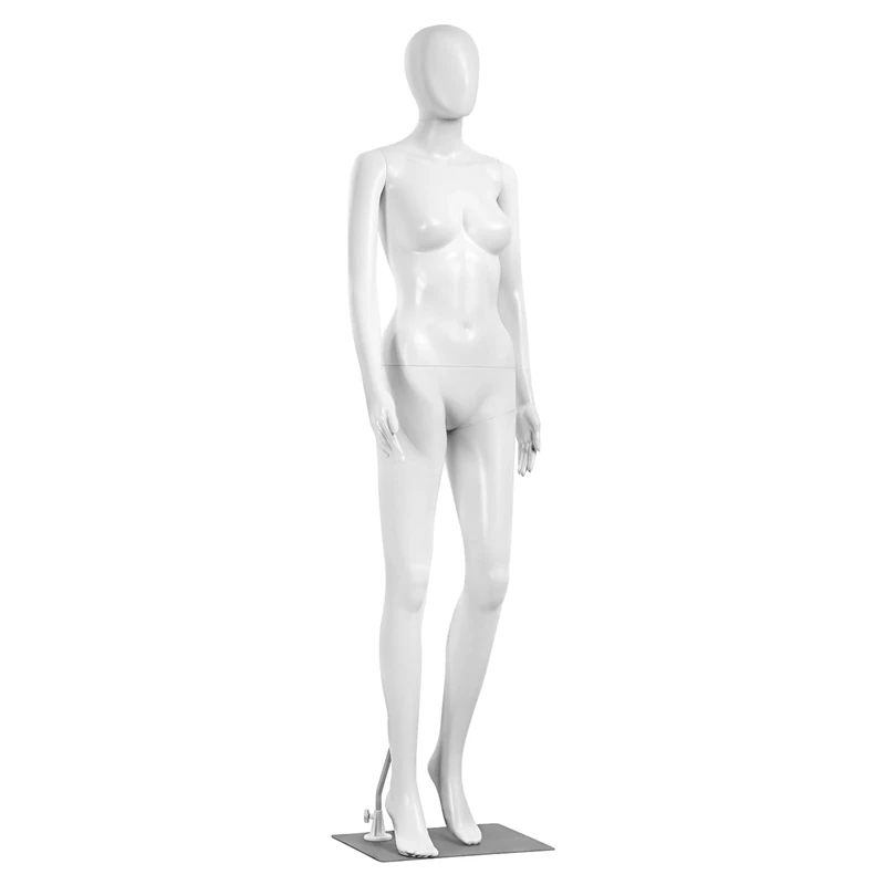 SereneLife Mannequin Body Female 175 cm, Clothes Mannequin, Female Manequins Dress Form, Manikin Full Body Detachable Display with Flexible Limbs, 360° Rotating Head & Metal Base (White)