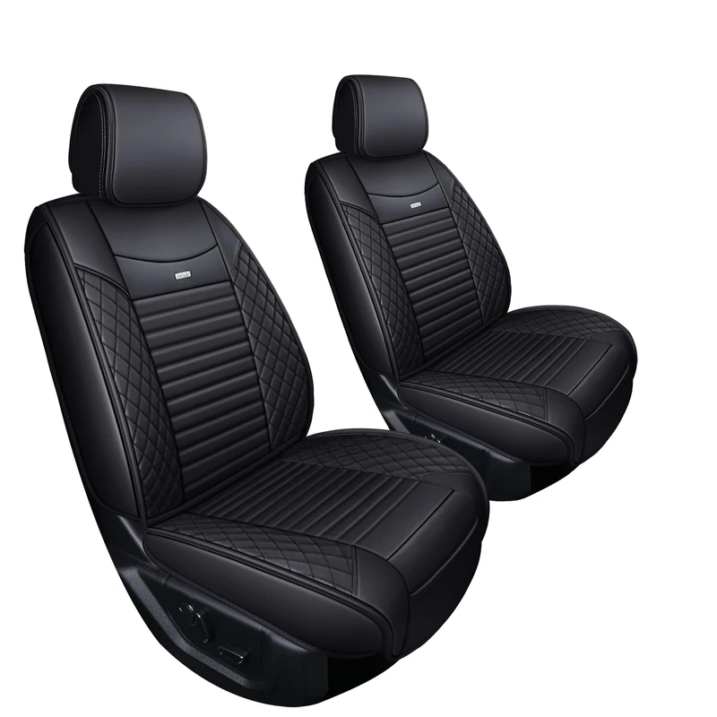 Aierxuan 2 Front Seat Covers 2015-2020 Ford F150 Truck Seat Covers Waterproof Leather Seat Protectors Custom Fit for 2017-2020 F250 F350 F450(2 PCS Front, Black)