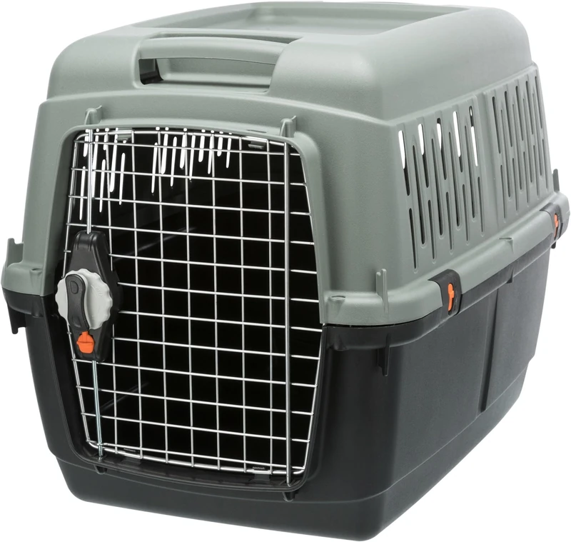Trixie Giona Be Eco Transport Box Grey/Anthracite 50 x 70 x 51 cm - Dog & Cat Carrier - Small to Medium Pets - Air Travel & Land Transport