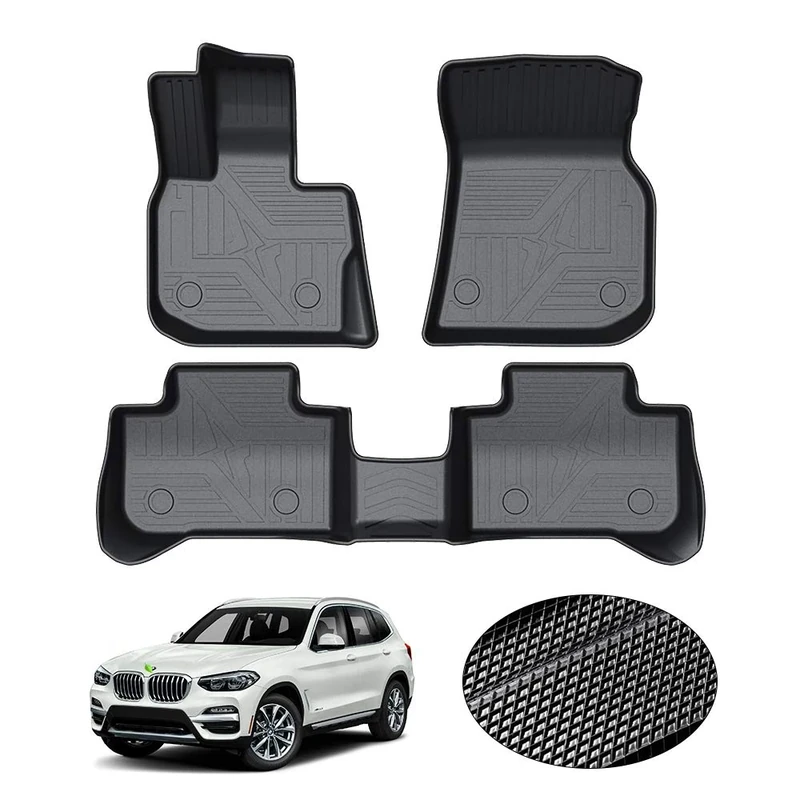 KUST Floor Mats for 2018-2023 2024 BMW X3 G01 Accessories All Weather Floor Mat Custom Fit Floor Liners 2 Row Seat Liner Set 3PCS Black Non-Slip