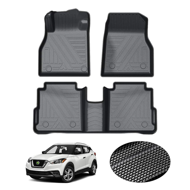KUST Custom Fit Floor Mats for 2018-2023 Nissan Kicks All Weather Floor Mat Liners Front & Rear Car Mats Black Non-Slip