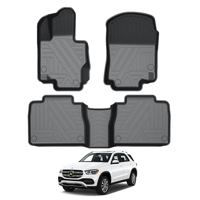 KUST Floor Mats for 2020-2024 Mercedes Benz GLE Accessories (NOT for Coupe), Custom Fit All Weather Floor Liners 2 Row Set Black