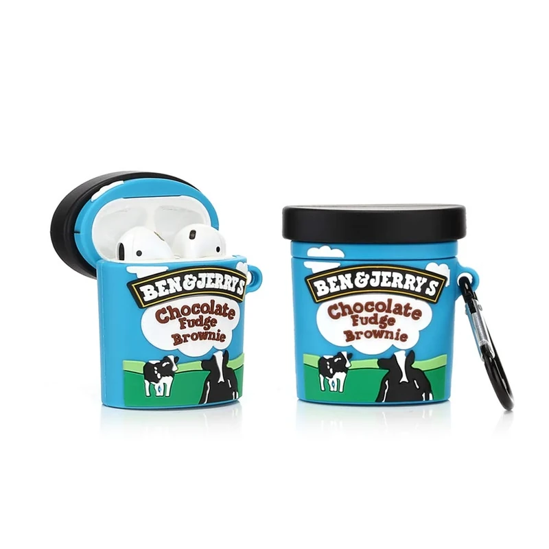 LEWOTE Silicone Case for Apple Airpods 1 & 2 - Benjerry Ice Cream - Image 1