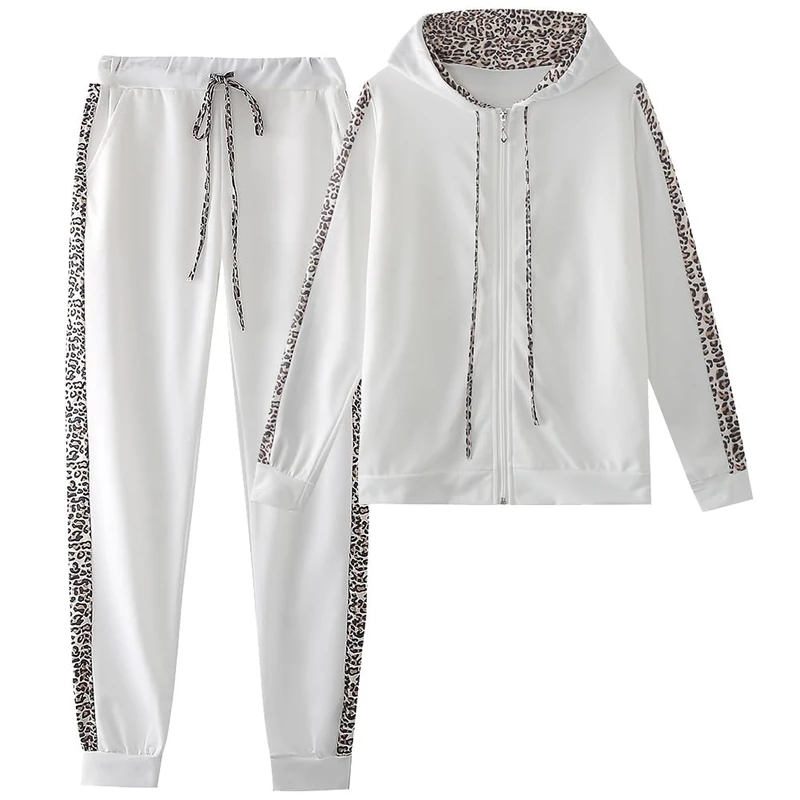 amropi Women's 2 Piece Tracksuit Sweatsuits Sets Hoodie Sweatshirt and Jogging Sweatpants Suit, White, XXXXL