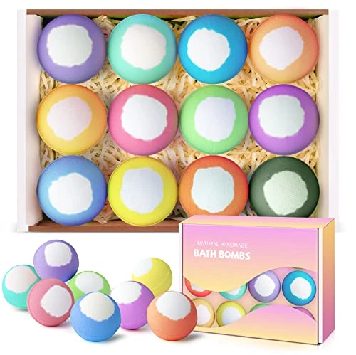 Linkax Bath Bombs Gift Set, Bath Bombs for Kids/Women/Girls,Luxurious Spa Bubble Fizzies, Beauty Gifts Set for Her on Christmas Valentines Birthday Mothers Day Anniversary (Small-12PCS)