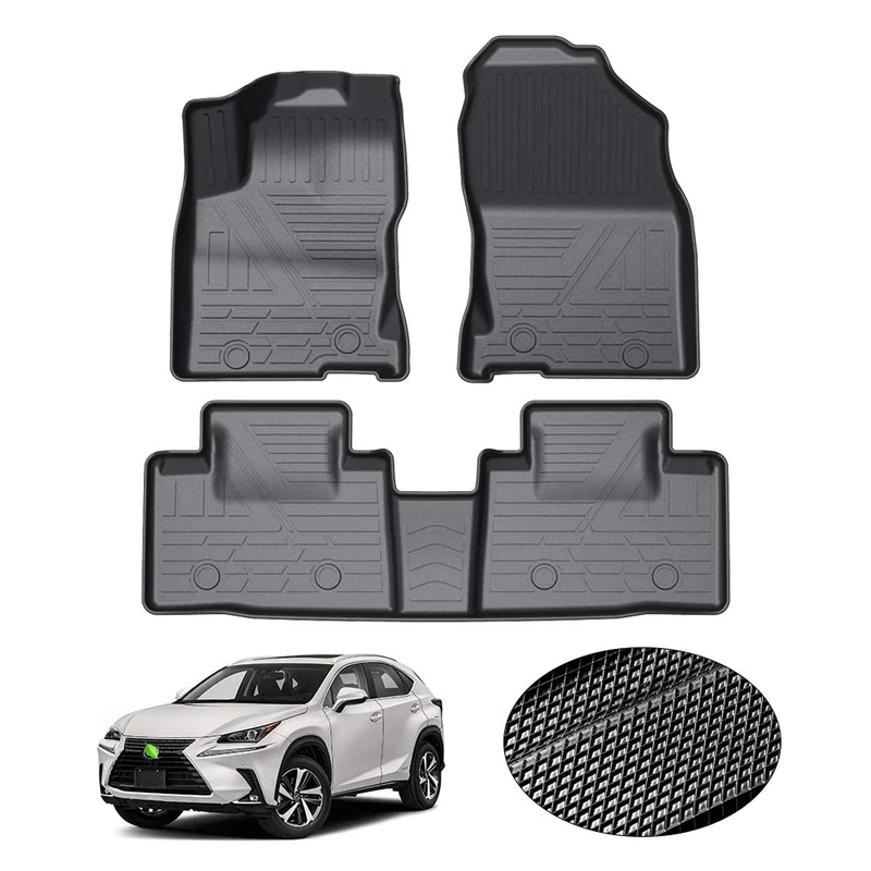 KUST Floor Mats for 2015-2021 Lexus NX NX300/ NX300h /NX 200t (Not for 2022 Lexus NX) NX All Weather Floor Mats Liners 1st & 2nd Row Non-Slip Black