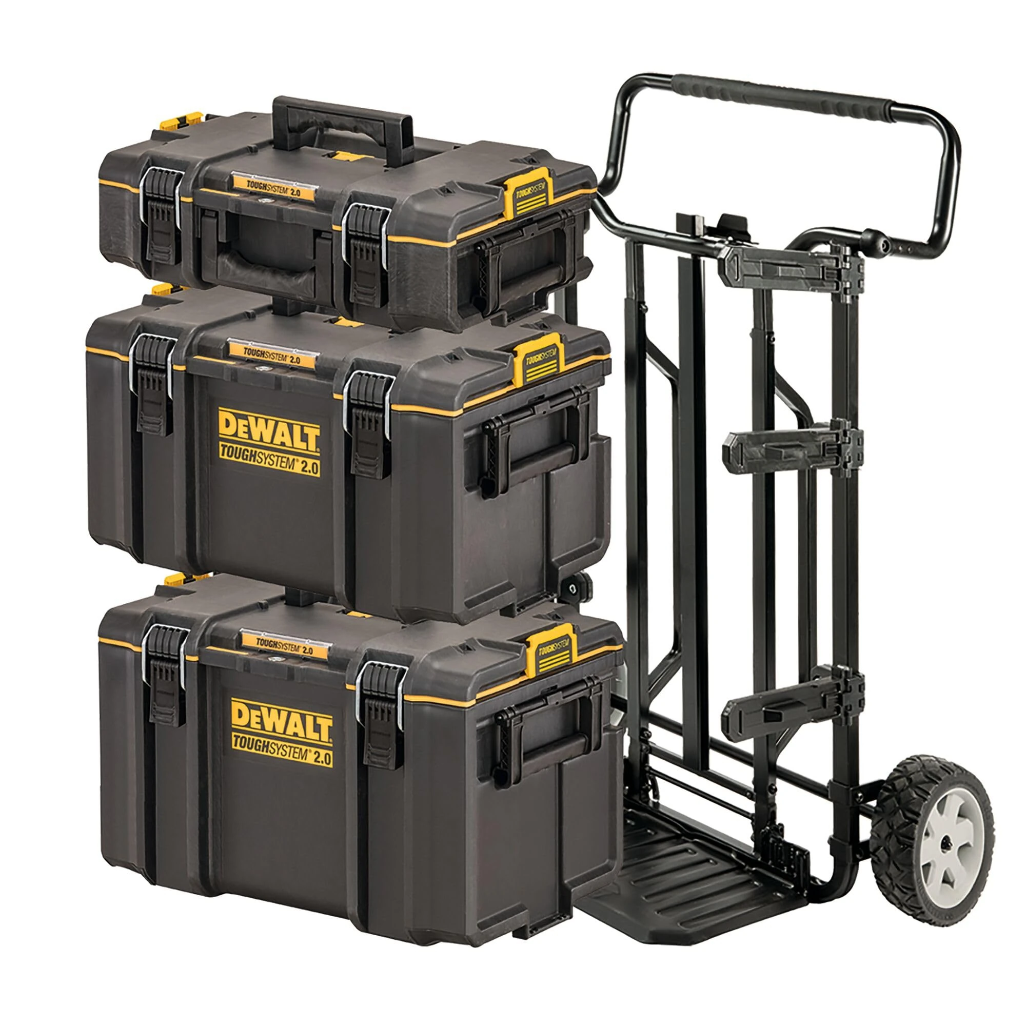 DEWALT TOUGHSYSTEM DWST83401-1 4-in-1 Kit - 3 Small, Medium and Large Capacity Boxes and 1 Trolley - IP65-700 x 620 x 1113 mm - Robust - TAG Tool Connect