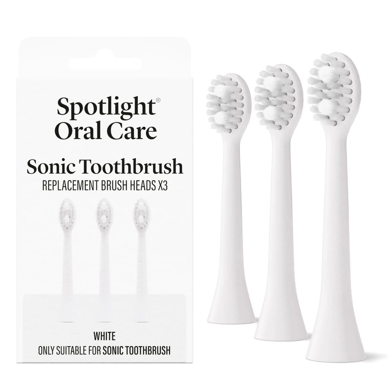 Spotlight Oral Care Sonic Toothbrush Replacement Heads - 3 Pack | Made by Dentists | Micro-Action Bristles Target Plaque, Staining & Bad Breath | 9-Month Supply | Fits Spotlight Sonic Toothbrush Only