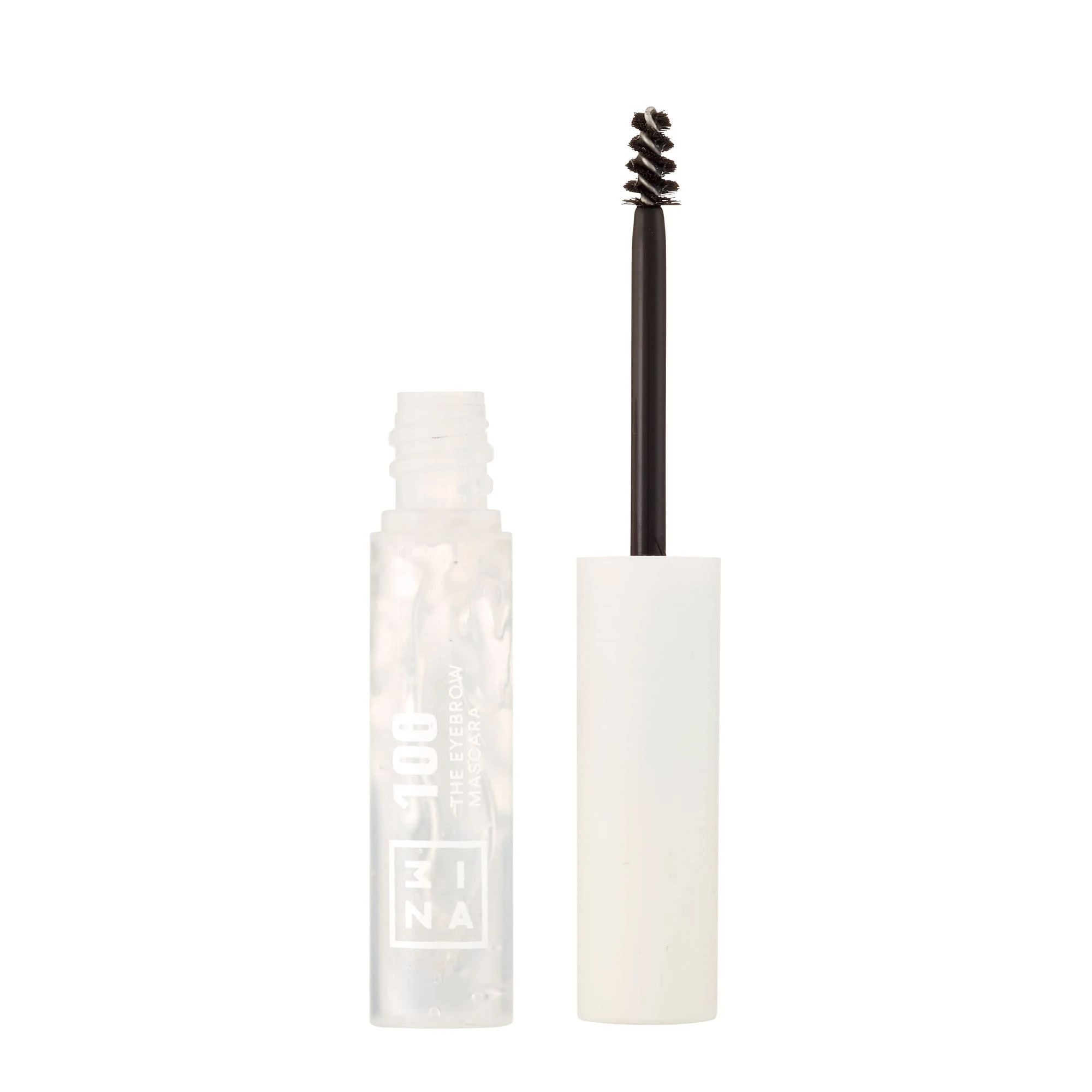 3INA MAKEUP - The Eyebrow Mascara 100 - Transparent Fixes Defines Volume and Control Brows - Non Sticky Gel Formula - Dense & Fuller Brows - Multiplier Effect - Good Adhesion - Vegan - Cruelty Free