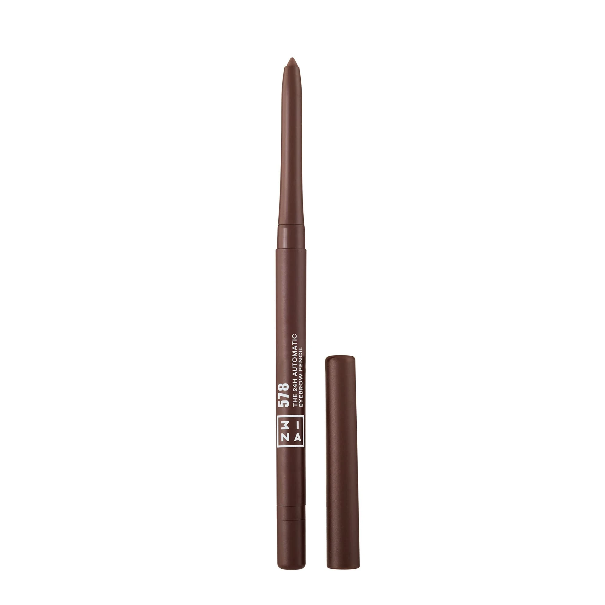 3INA MAKEUP - The 24H Automatic Eyebrow Pencil 578 - Chocolate - 24H Longwearing Waterproof Formula with Built-In Sharpener - Fuller Looking Brows - Precise Tip - Vegan - Cruelty Free