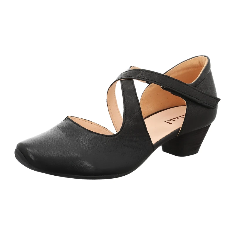 THINK! Women's AIDA_3-000209 nachhaltiger Riemchen Closed-Toe Pumps, 0000 Schwarz, 4 UK