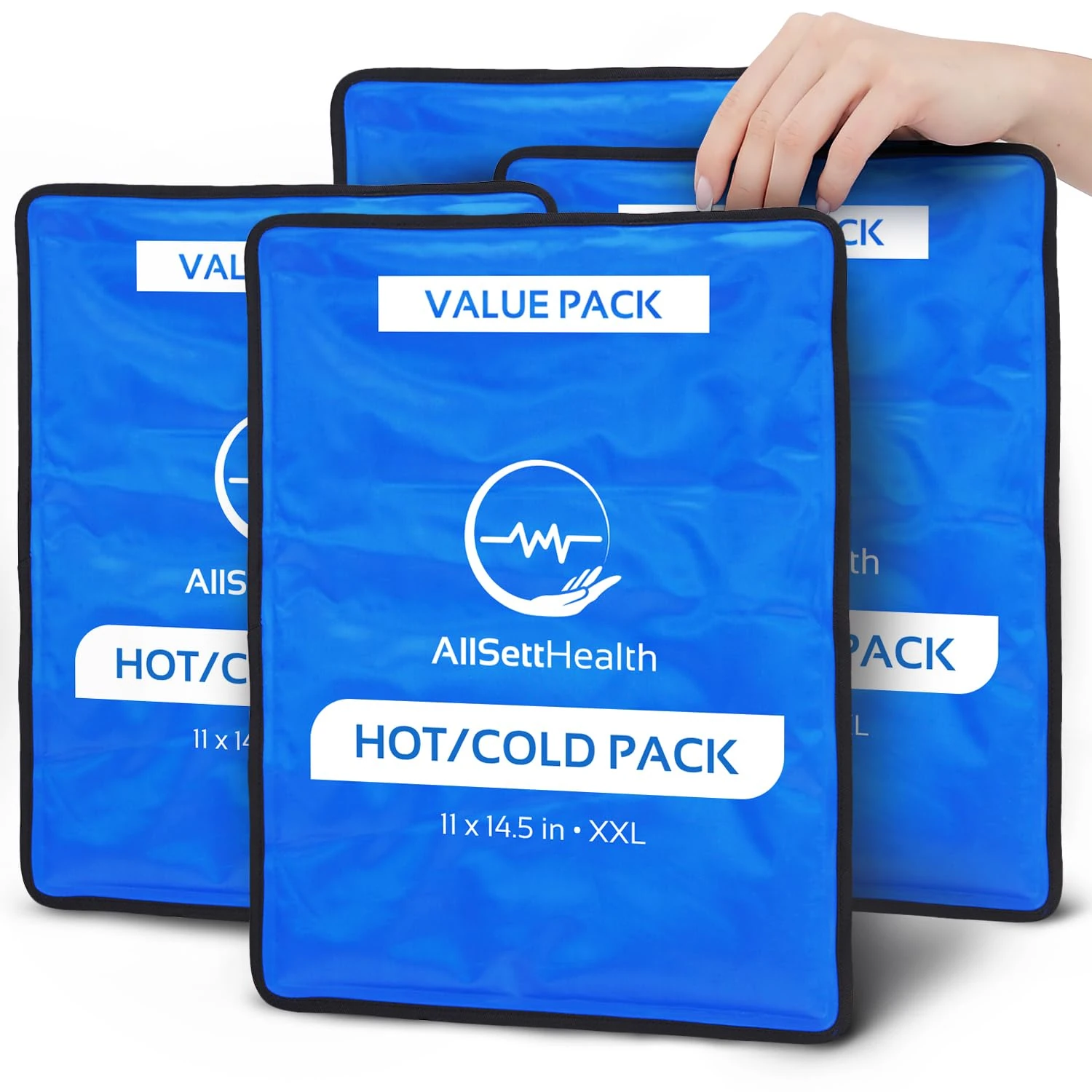 4 Pack XXL Reusable Hot and Cold Gel Ice Packs for Injuries | Compress, Ice Pack, Ice Packs, Cold for Injuries | 11x14.5 in