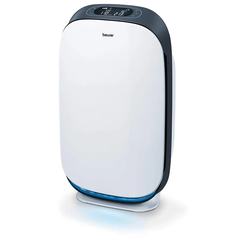 Beurer LR500 App-Controlled Air Purifier, 3-stage Filtering System & UV Light Function, with 4 Fan Speeds & Quiet Night Mode, Suitable for Rooms 34 m² - 106 m², Temperature and Humidity Display