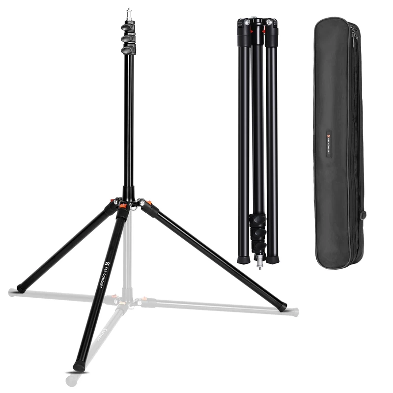K&F CONCEPT Aluminum Heavy Duty Stand 7.5Ft/2.3m/90.55" Adjustable Lighting Tripod Stand for Reflectors, Softboxes, Photo Studio Speedlight, Max Load 8.8lbs/4KG